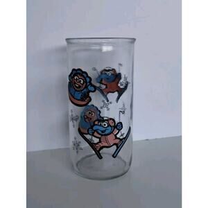 1989 The Muppet Babies Kraft Vintage Jelly Jar Glass - Gonzo and Animal